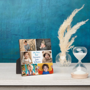 Plaque Photo Ma première année Baby Boy Photo Collage Cadeau Cu