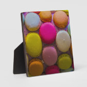 Plaque Photo Macarons colorés Dessert Cuit Savoureux (Recto)