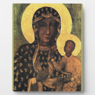 Plaque Photo Madone noire Vierge Marie Icône Pologne Notre-Dame