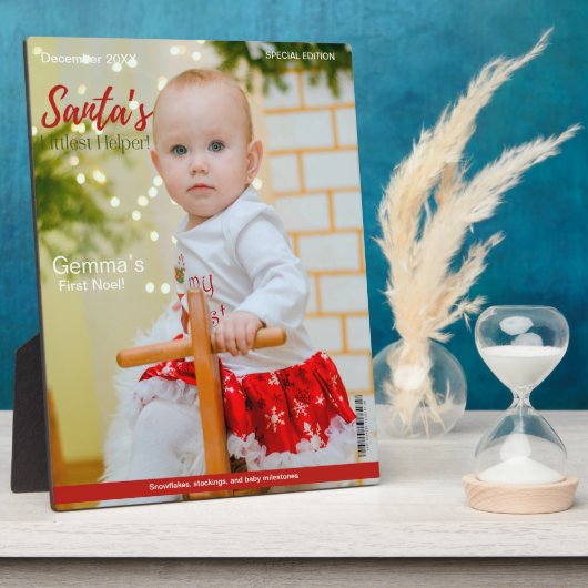 Plaque Photo Magazine Couvrir Ma première étape de Noël (Côté)