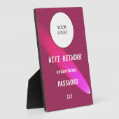 Plaque Photo Magenta Rose Cuir Personnalisé Logo Entreprise Wif (Côté)