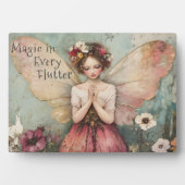 Plaque Photo Magique Whimsical Fairy & Flower Garden avec devis (Devant)