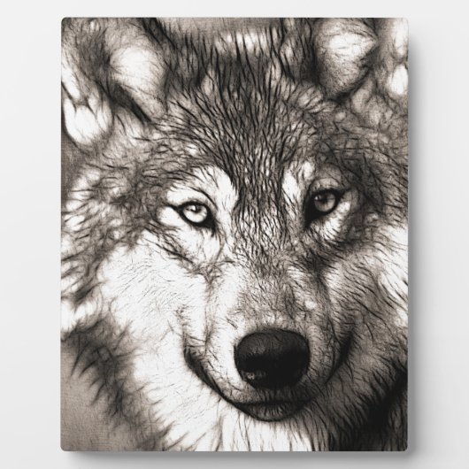 Plaque Photo Magnifique loup visage photo accessoires d'impress (Devant)