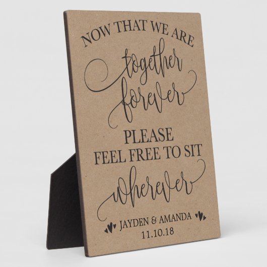 Plaque Photo Maintenant Que Nous Sommes Ensemble Pour Toujours  (Côté)