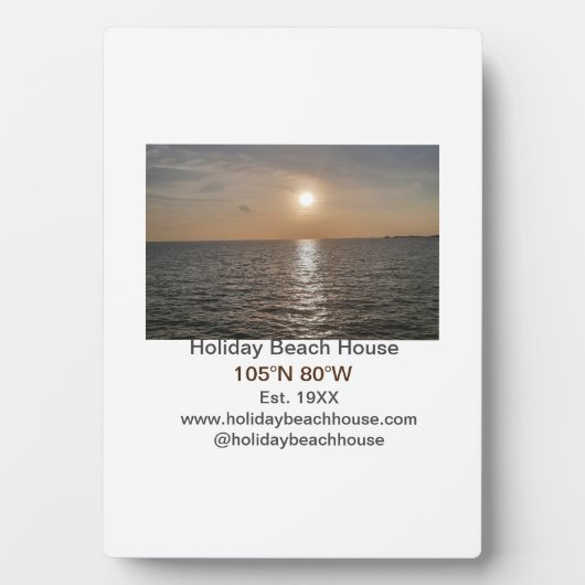 Plaque Photo Maison de plage de vacances longitude latitude est (Devant)