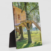 Plaque Photo Maison en bois en chêne avec herbe (Côté)