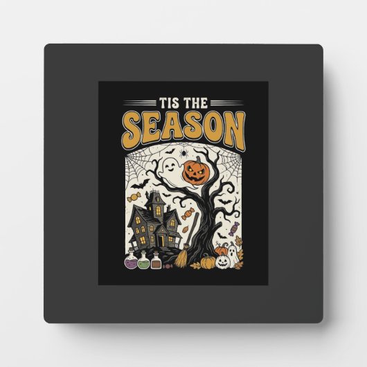 Plaque Photo Maison hantée de conception Halloween c'est la sai (Devant)