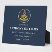 Plaque Photo Maître passé Freemasoney Freemason Masonic (Côté)