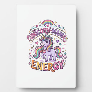 Plaque Photo Mama Licorne Énergie Coloré Design Zazzle_1