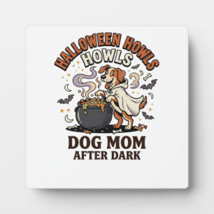 Plaque Photo Maman Chien Halloween Après la Tombée de la Nuit