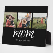 Plaque Photo Maman Elegant Script Black 3 Photo (Côté)