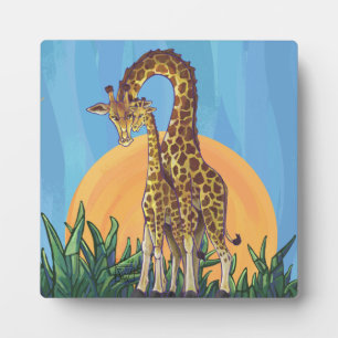 Plaque Photo Maman girafe et bébé
