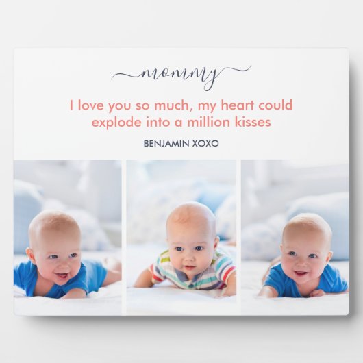 Plaque Photo Maman Je t'aime tellement mignonne Poem 3 Photo (Devant)