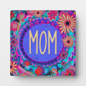 Plaque Photo Maman Joli Floral rose Whimsical (Devant)