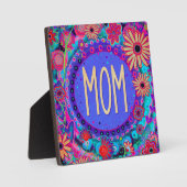 Plaque Photo Maman Joli Floral rose Whimsical (Recto)