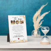 Plaque Photo Maman Keepsaké de la fille Son aquarelle florale (Côté)