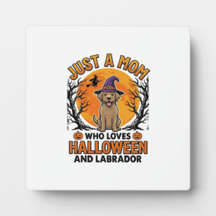 Plaque Photo Maman Labrador Halloween Design Chien Vintage_1