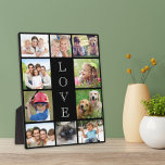 Plaque Photo Maman Love 10 Photo Collage noir<br><div class="desc">Une plaque de collage photo noir pour célébrer la meilleure maman jamais. Personnalisez avec 10 photos de ses enfants,  de sa famille,  de son animal de compagnie,  etc "LOVE" est écrit au milieu dans une élégante typographie blanche.</div>