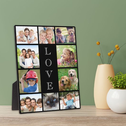 Plaque Photo Maman Love 10 Photo Collage noir