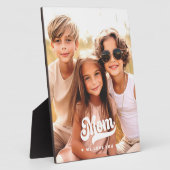 Plaque Photo Maman nous t'aimons coeur photo blanc texte mère j (Côté)