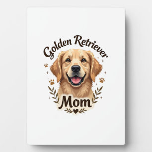 Plaque Photo Maman Retriever Doré Vintage Amateur de Chien Typo