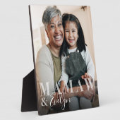 Plaque Photo Mamaw & Grandchild Script Name Photo Keepsaké (Côté)
