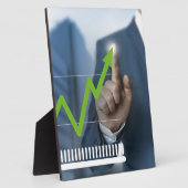 Plaque Photo Man showing stock price touchscreen concept (Côté)