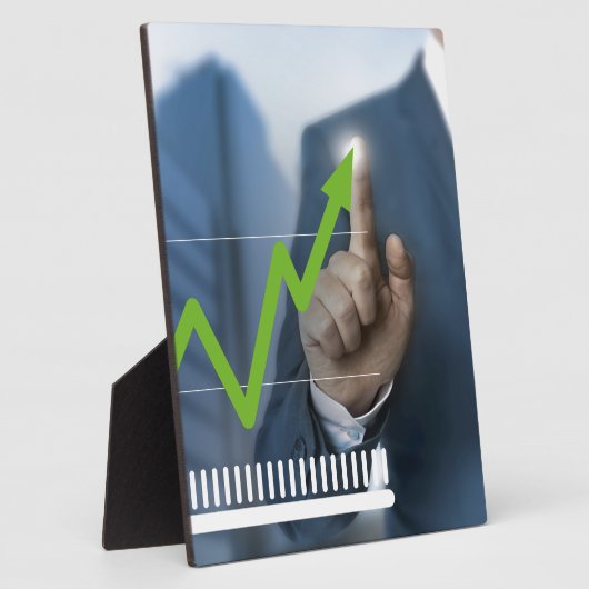 Plaque Photo Man showing stock price touchscreen concept (Côté)