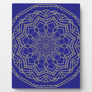 Plaque Photo Mandala bleu
