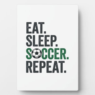 Plaque Photo Manger Dormir Football Répéter Design T-Shirt Vint