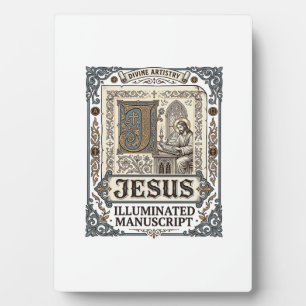 Plaque Photo Manuscrit de Jésus Foi chrétienne vintage Jésus