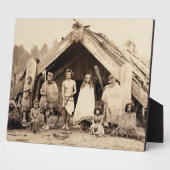 Plaque Photo Maori Family, Nouvelle-Zélande, vers 1880 (albumen (Côté)