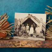 Plaque Photo Maori Family, Nouvelle-Zélande, vers 1880 (albumen (Côté)