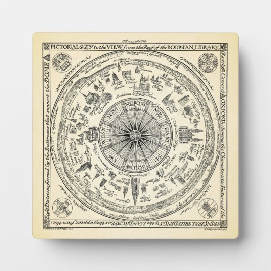 Plaque Photo Map of Oxford view from the Bodleian (Devant)