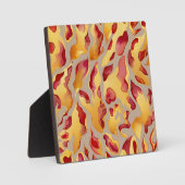Plaque Photo Marbre Liquide Abstrait Or Rouge (Recto)