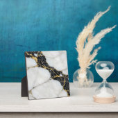 Plaque Photo Marbre Luxe Noir Blanc Or (Insitu)