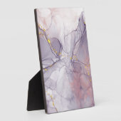 Plaque Photo Marbre Violet et Or (Côté)