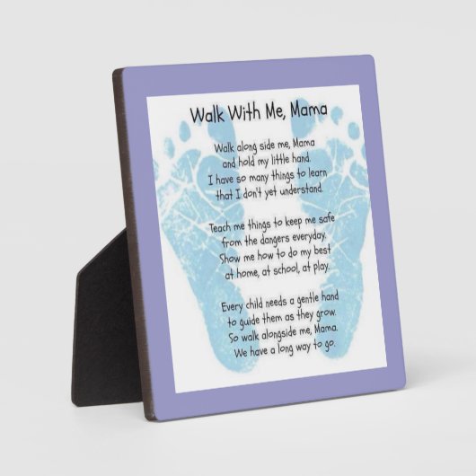 Plaque Photo Marche avec moi maman (Recto)