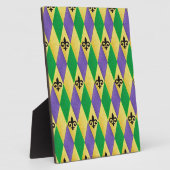Plaque Photo Mardi Gras Arlequin Fleur De Lis (Côté)