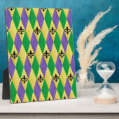 Plaque Photo Mardi Gras Arlequin Fleur De Lis (Côté)