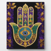 Plaque Photo Mardi Gras Gold violet vert Hamsas Art (Devant)
