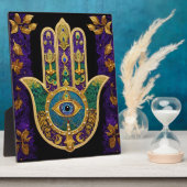 Plaque Photo Mardi Gras Gold violet vert Hamsas Art (Côté)