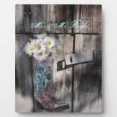 Plaque Photo marguerite rustique pays occidental cowboy mariage (Devant)
