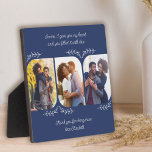 Plaque Photo Mari Loving Words 3 Vertical Photo Collage<br><div class="desc">Un beau cadeau de plaque photo pour votre mari, vos partenaires ou quelqu'un de spécial ou tout aussi facile à personnaliser pour un membre de la famille. Le modèle photo affiche 3 de vos photos préférées au format vertical avec des angles arrondis. Écrit avec un texte d'amour dans un texte...</div>