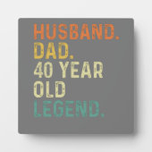 Plaque Photo Mari papa 40 ans légende 40e anniversaire cadeau (Devant)