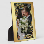 Plaque photo Mariage à cadre doré (Côté)