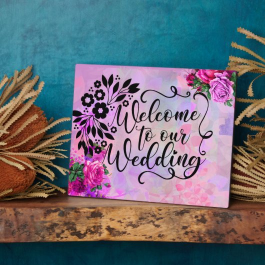 Plaque Photo Mariage Amethyst Raspberry (Côté)