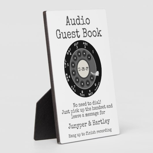 Plaque Photo Mariage Audio Guest Book Black Rotary Dial Signal (Côté)