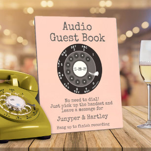 Plaque Photo Mariage Audio Livre d'invité Black Rotary Dial Ros
