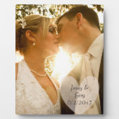 Plaque photo mariage avec coeur et Mariage Date (Devant)